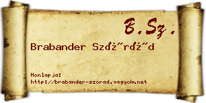 Brabander Szórád névjegykártya